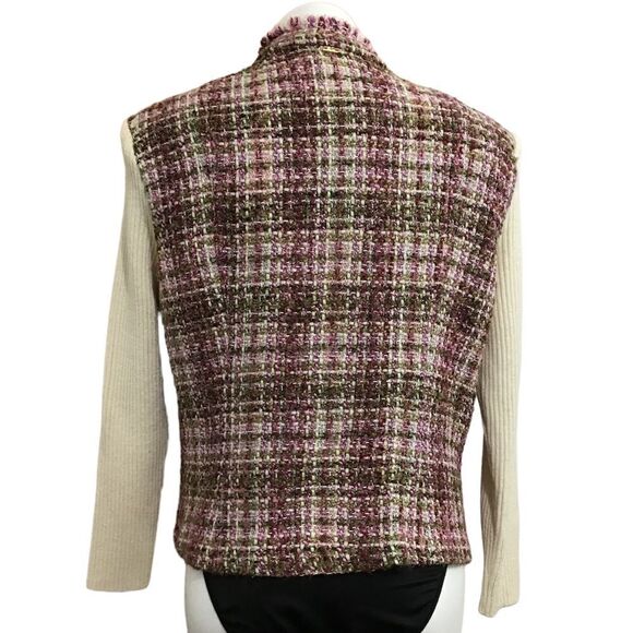 St John Sport By Marie Gray Tweed Knit Sweater Jacket Size XL - Picture 4 of 16